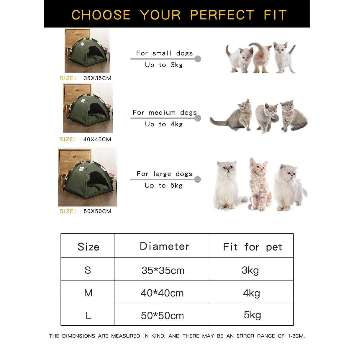 Warm Plush Pet Tent Bed with Cushion
