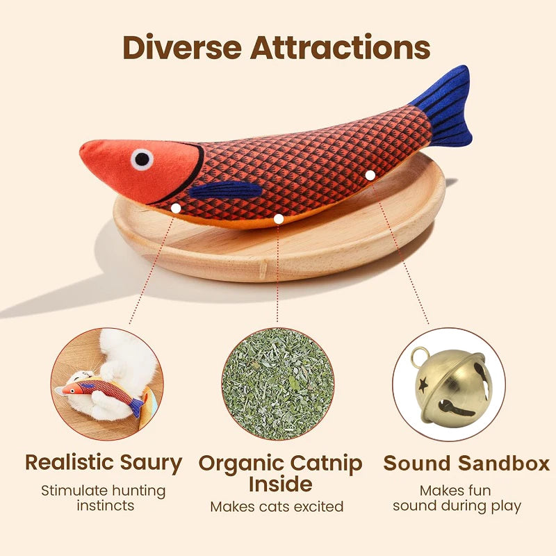 Interactive Catnip Fish Plush Toy