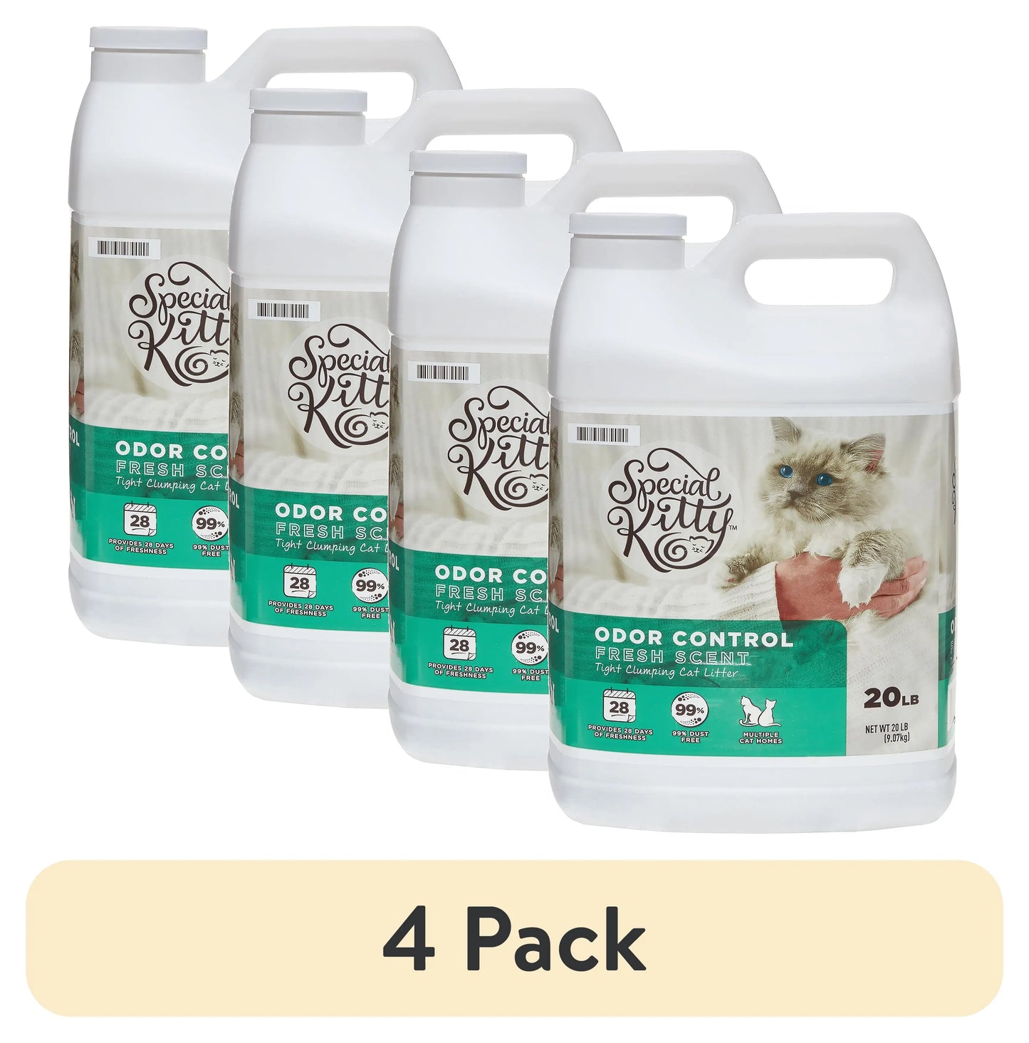 4-Pack Clumping Clay Cat Litter (Fresh Scent)
