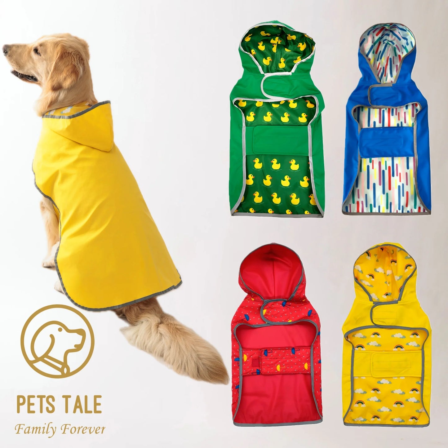 Double-Layer Reversible Dog Raincoat