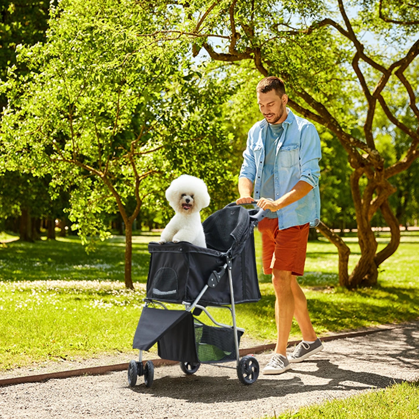 3-Wheel Foldable Pet Stroller