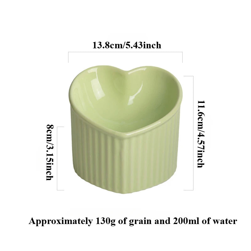 Slanted Elevated Ceramic Pet Bowl with Stand