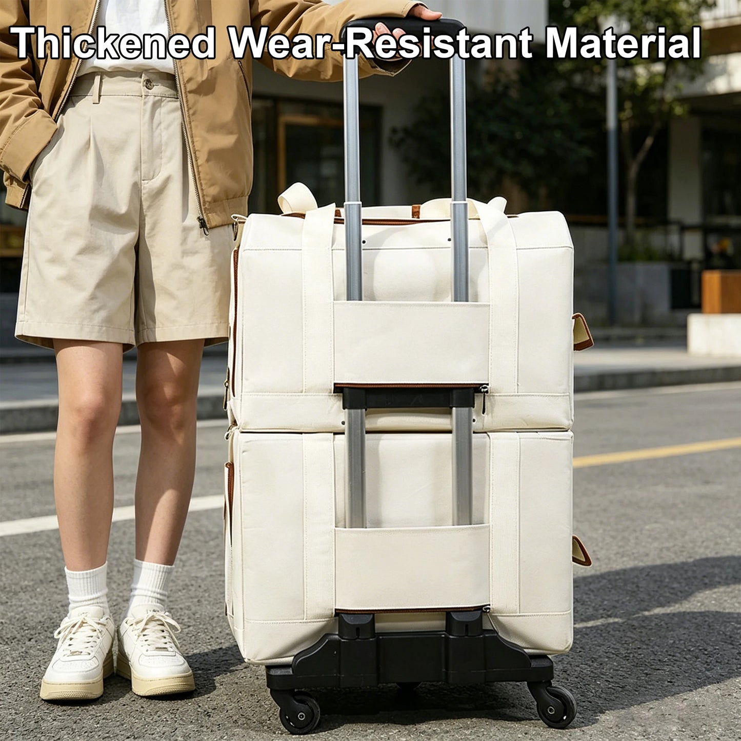 Double Compartment Rolling Pet Carrier