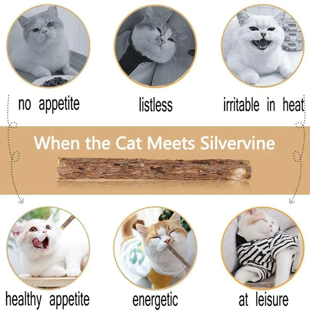 15-Piece Natural Silvervine Cat Chew Stick Set