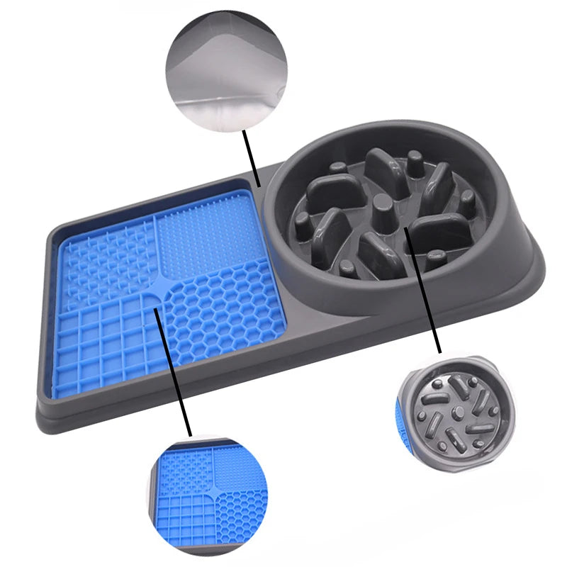 2-in-1 Silicone Slow Feeder & Lick Mat for Dogs