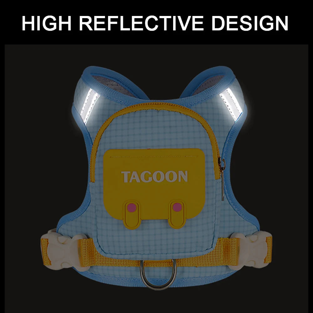 Cute Reflective Pet Harness & Leash Set