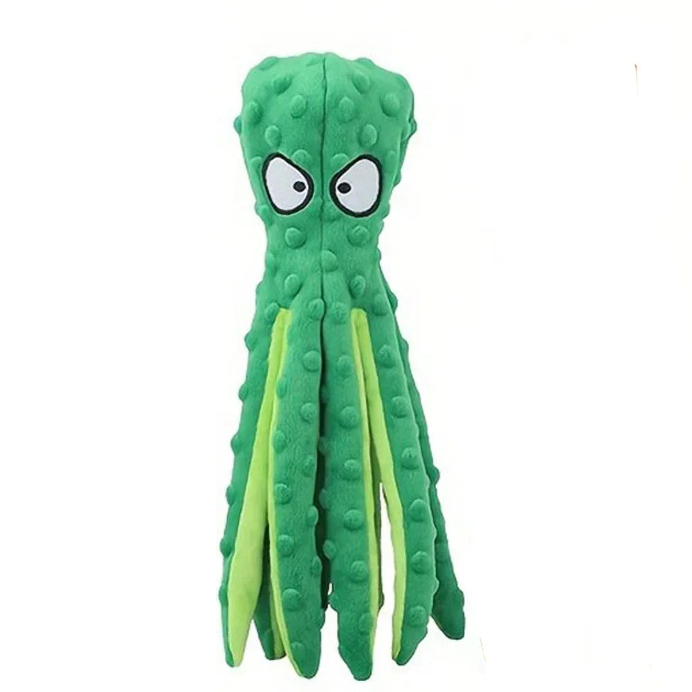 Stuffing-Free Squeaky Octopus Dog Toy