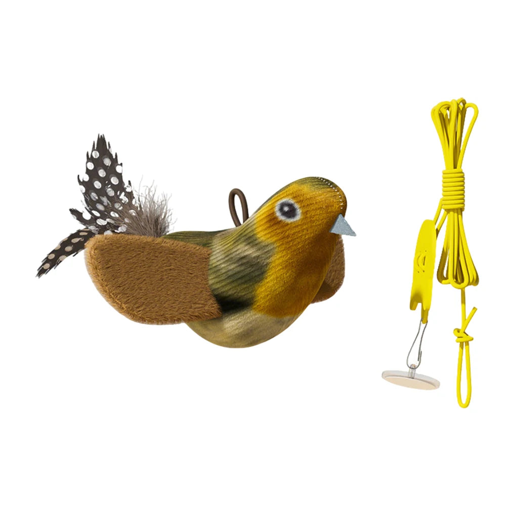Interactive Hanging Bird Cat Toy with Catnip