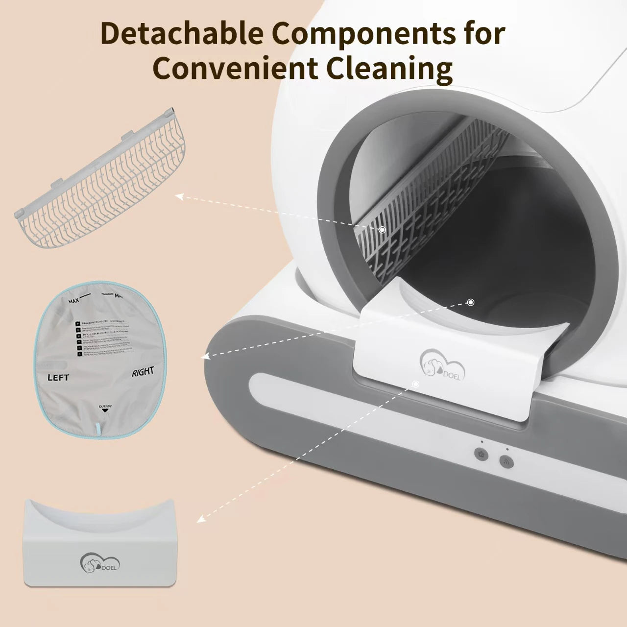 65L Self-Cleaning Cat Litter Box with App Control