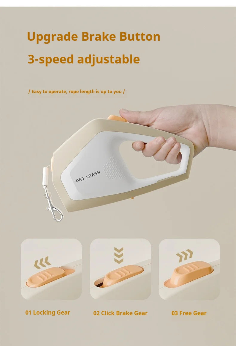 5M Retractable Dog Leash for Walking & Travel