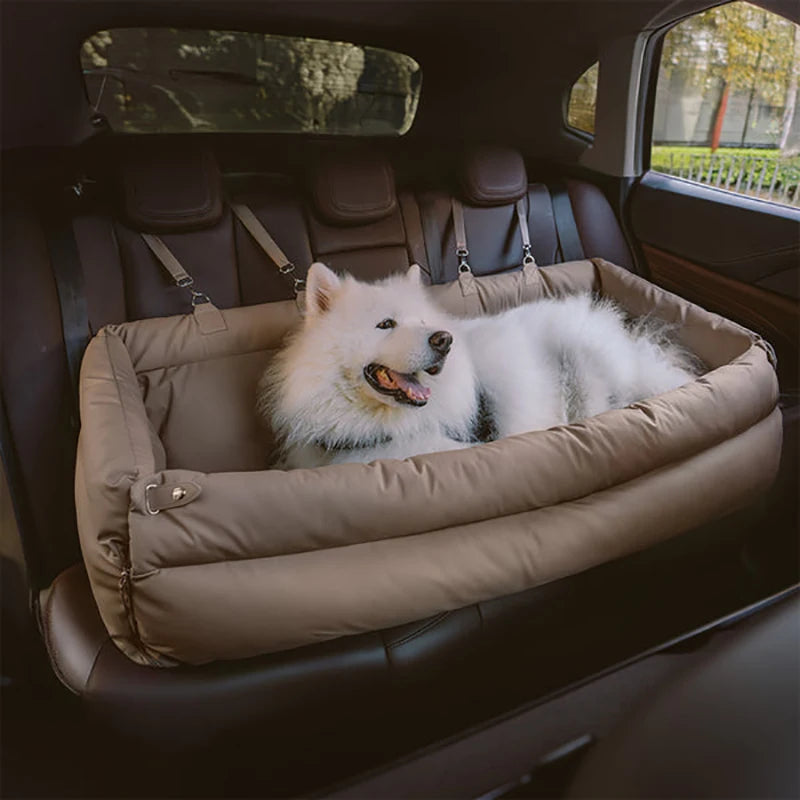 Luxury Faux Leather Dog Car Seat Bed
