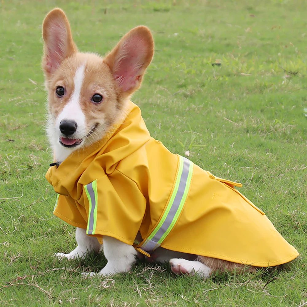 Waterproof Reflective Hooded Dog Raincoat