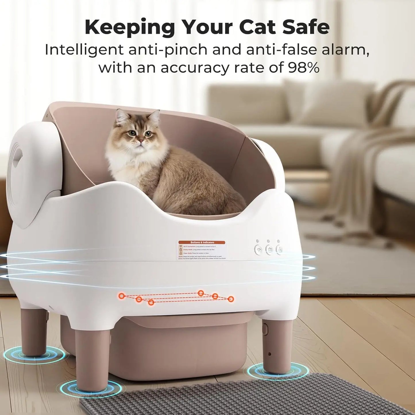 Automatic Self-Cleaning Cat Litter Box with App Control