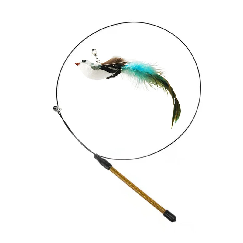 Interactive Bird Feather Cat Teaser Toy