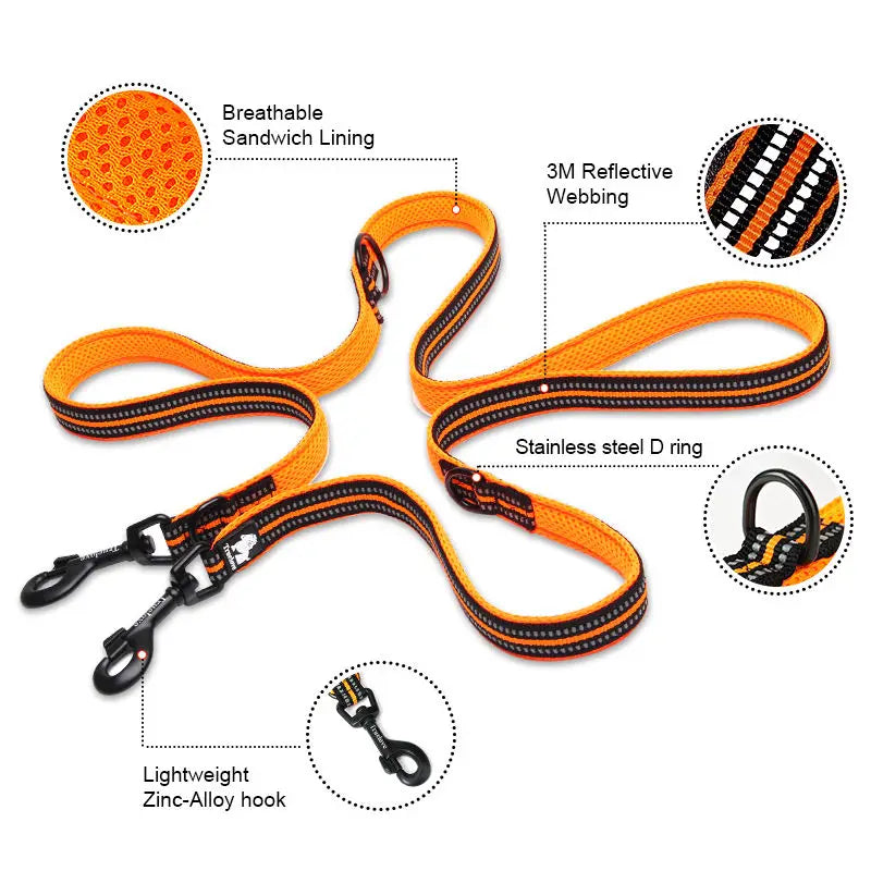 7-in-1 Reflective Multi-Function Dog Training Leash