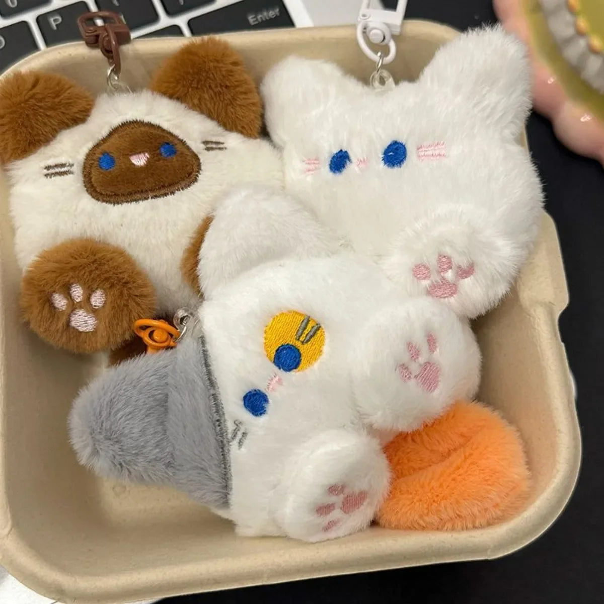 Cute Plush Cat Keychain Bag Charm for You