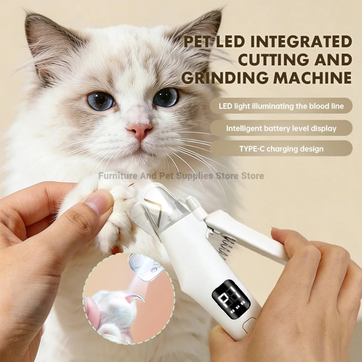 2-in-1 Electric Pet Nail Grinder & Trimmer