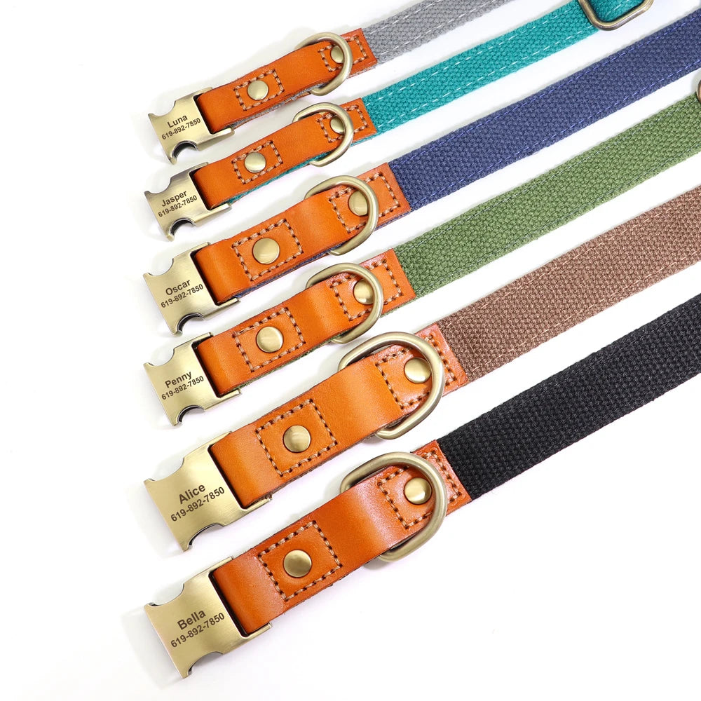 Personalized Nylon Dog Collar & Leash Set