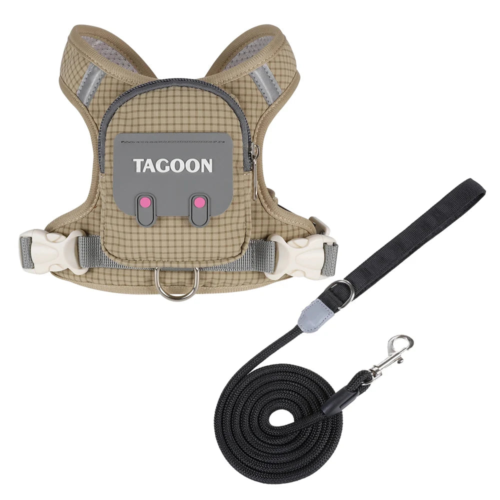 Cute Reflective Pet Harness & Leash Set