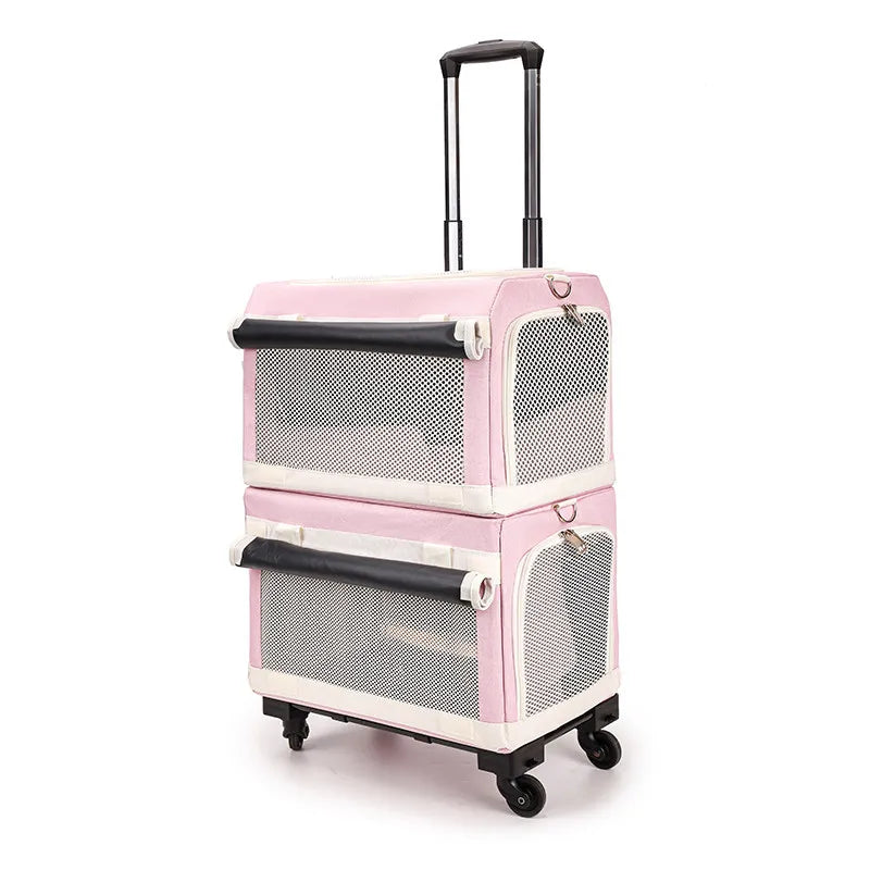 3-Tier Rolling Pet Carrier Suitcase