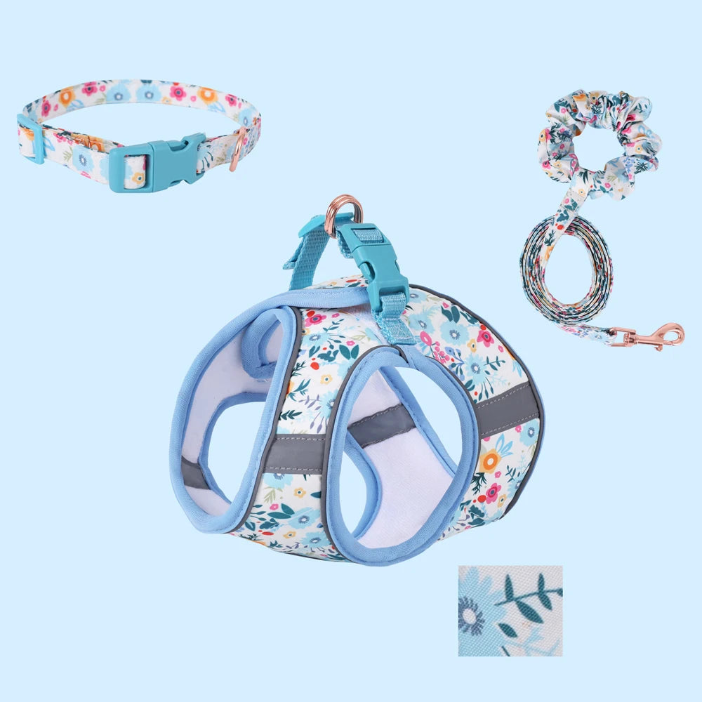 Soft Adjustable Dog Harness & Leash Set