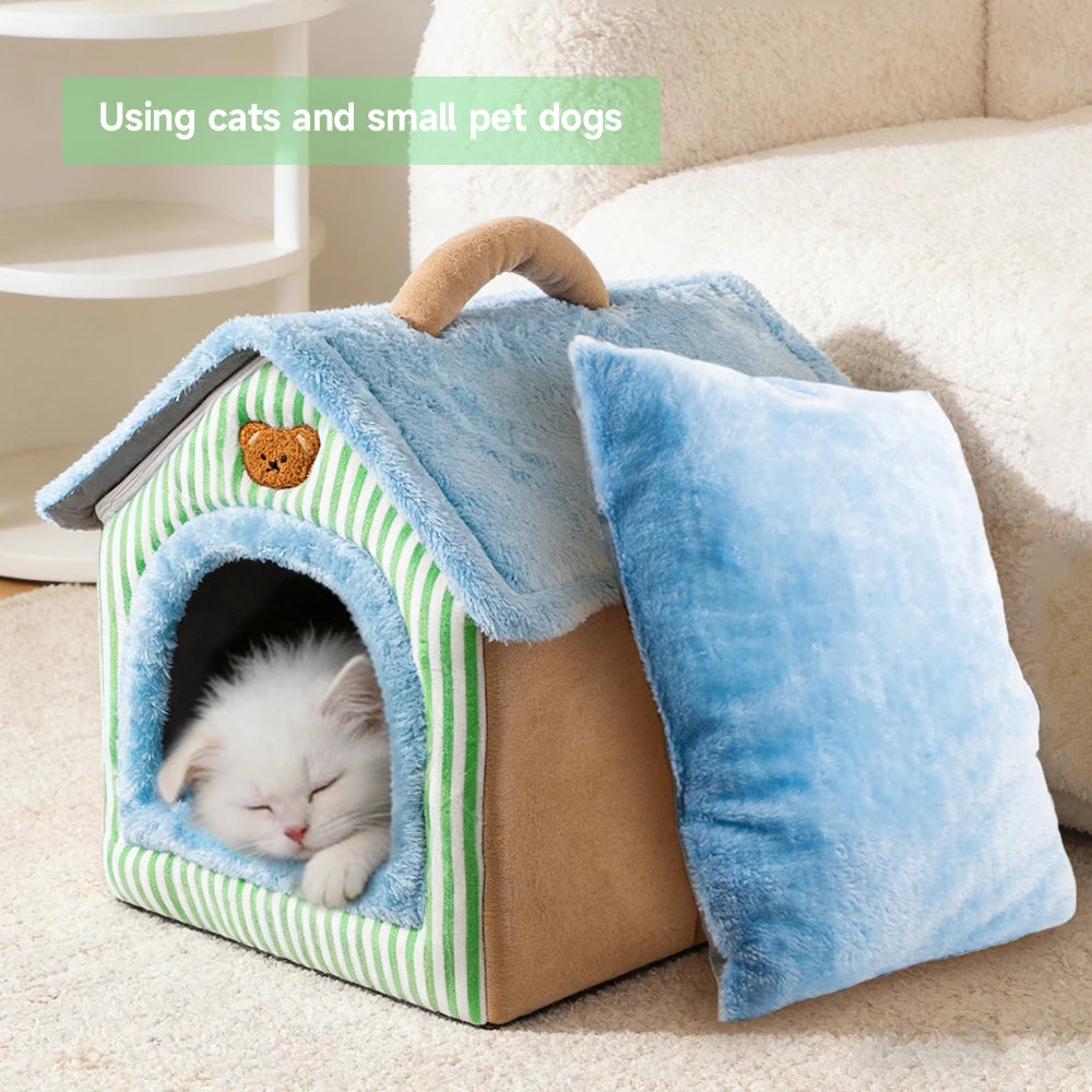 Foldable Washable Pet House Bed