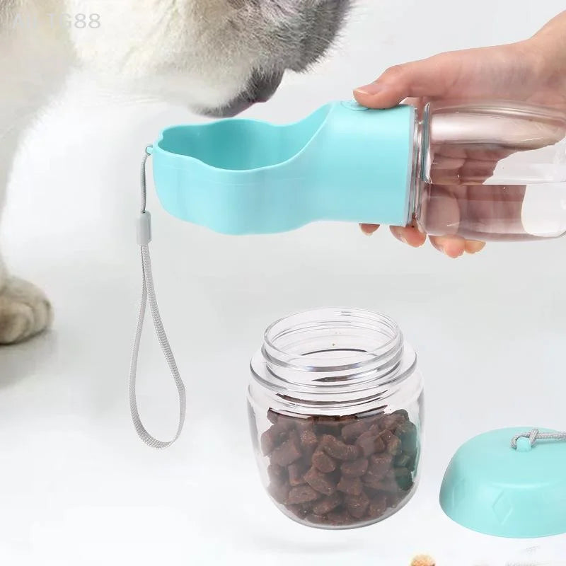 2-in-1 Pet Water Bottle & Food Dispenser