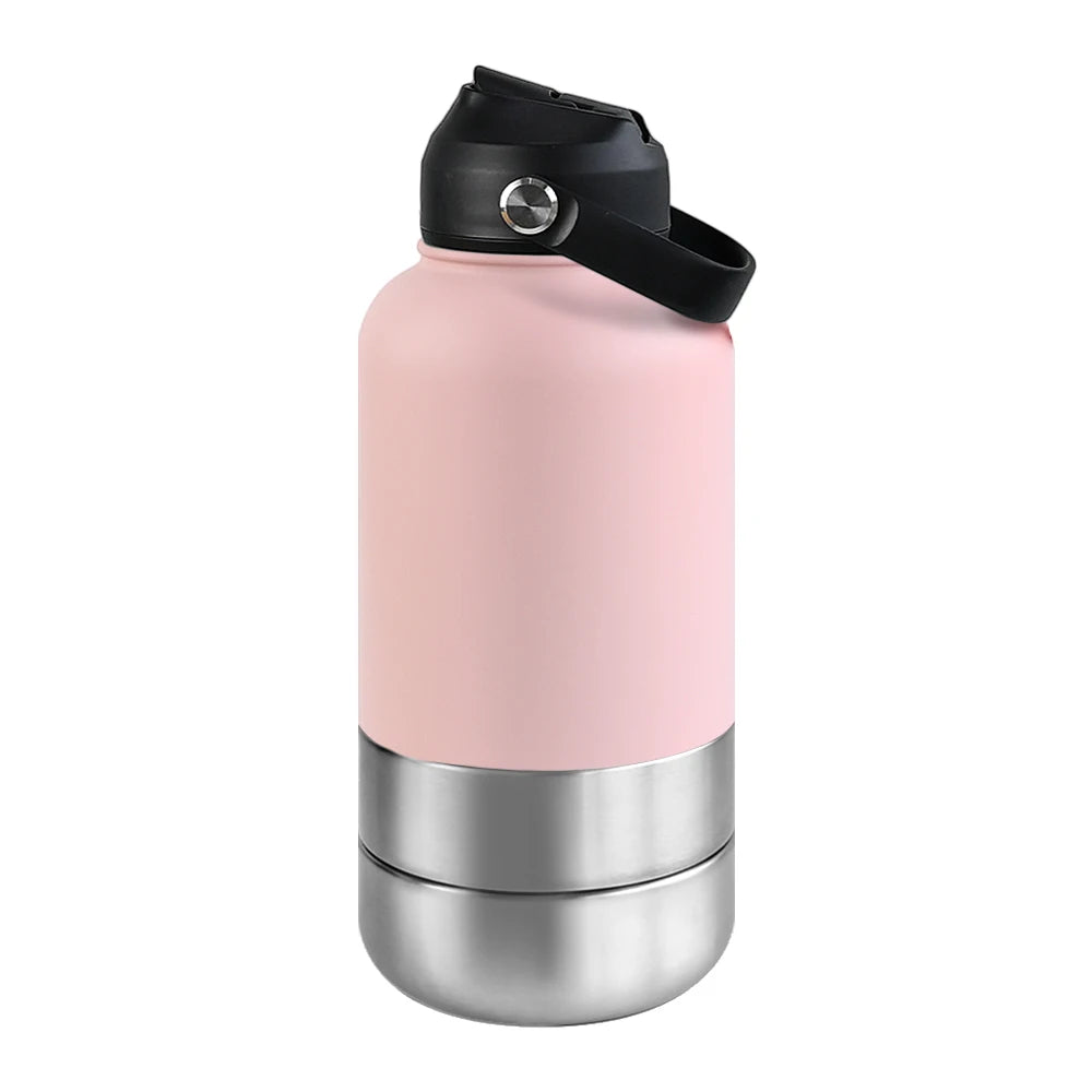 3-in-1 Stainless Steel Pet Water Bottle