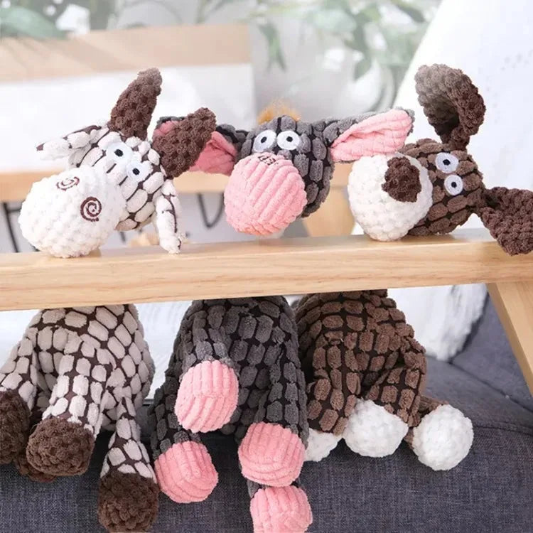 Cute Donkey Plush Squeaky Dog Toy