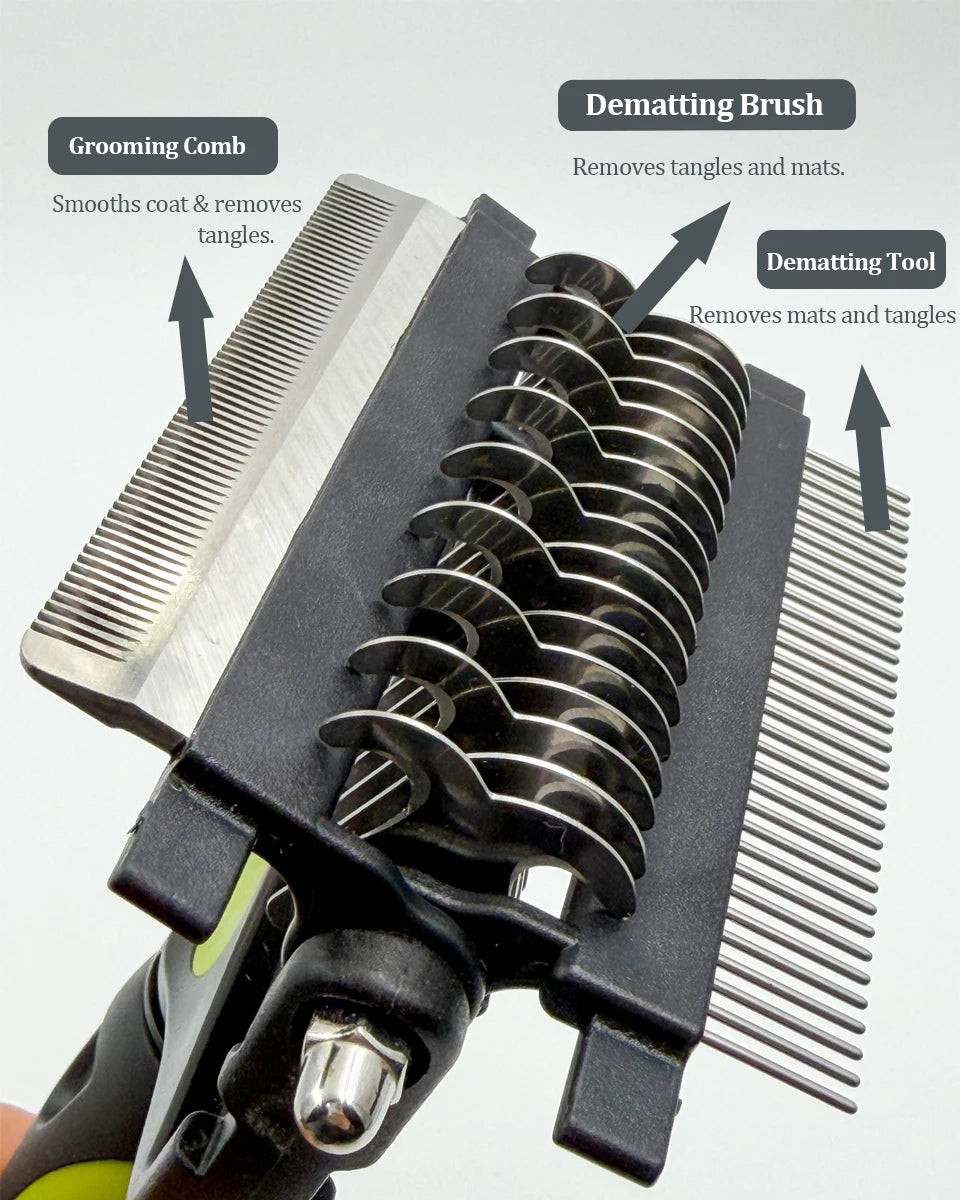 3-in-1 Pet Grooming Hair Brush