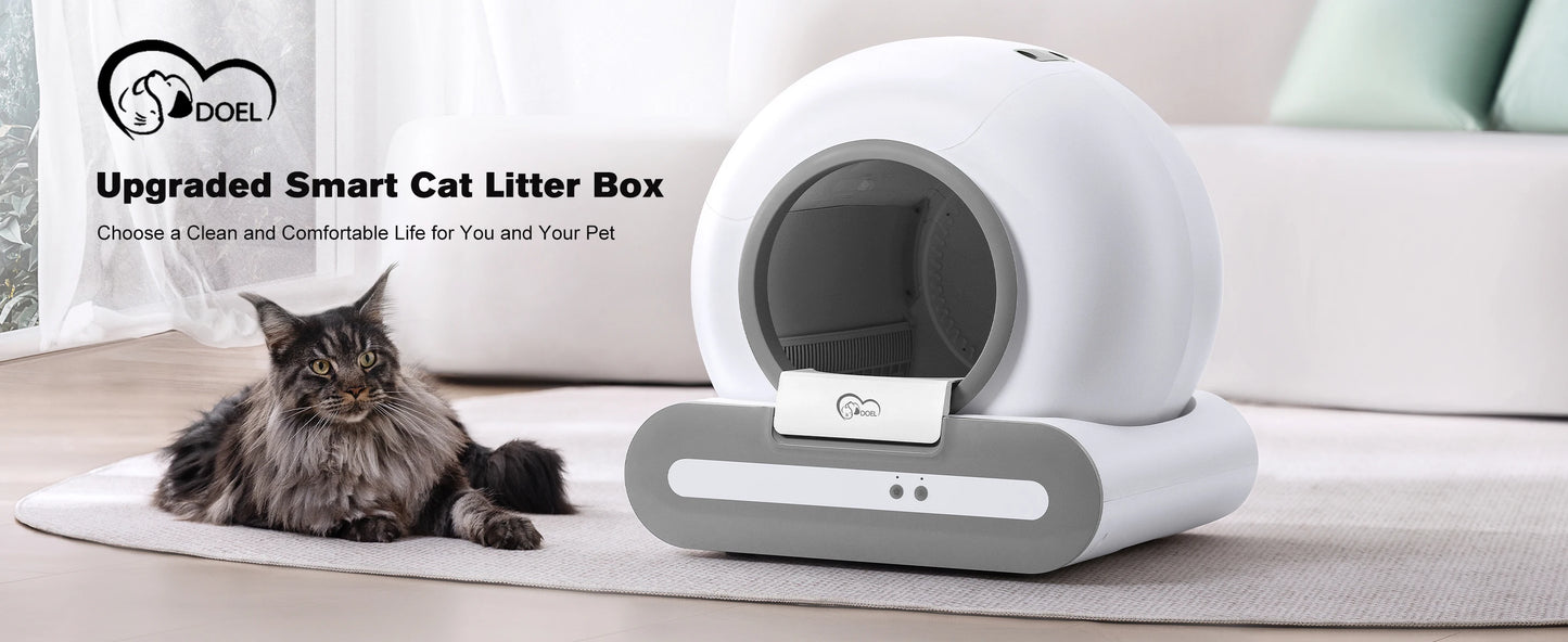 65L Self-Cleaning Cat Litter Box with App Control