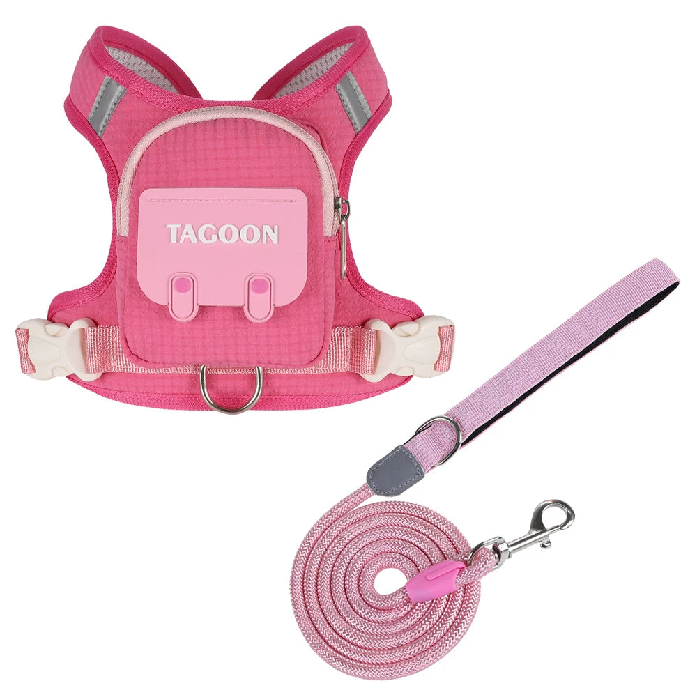 Cute Reflective Pet Harness & Leash Set