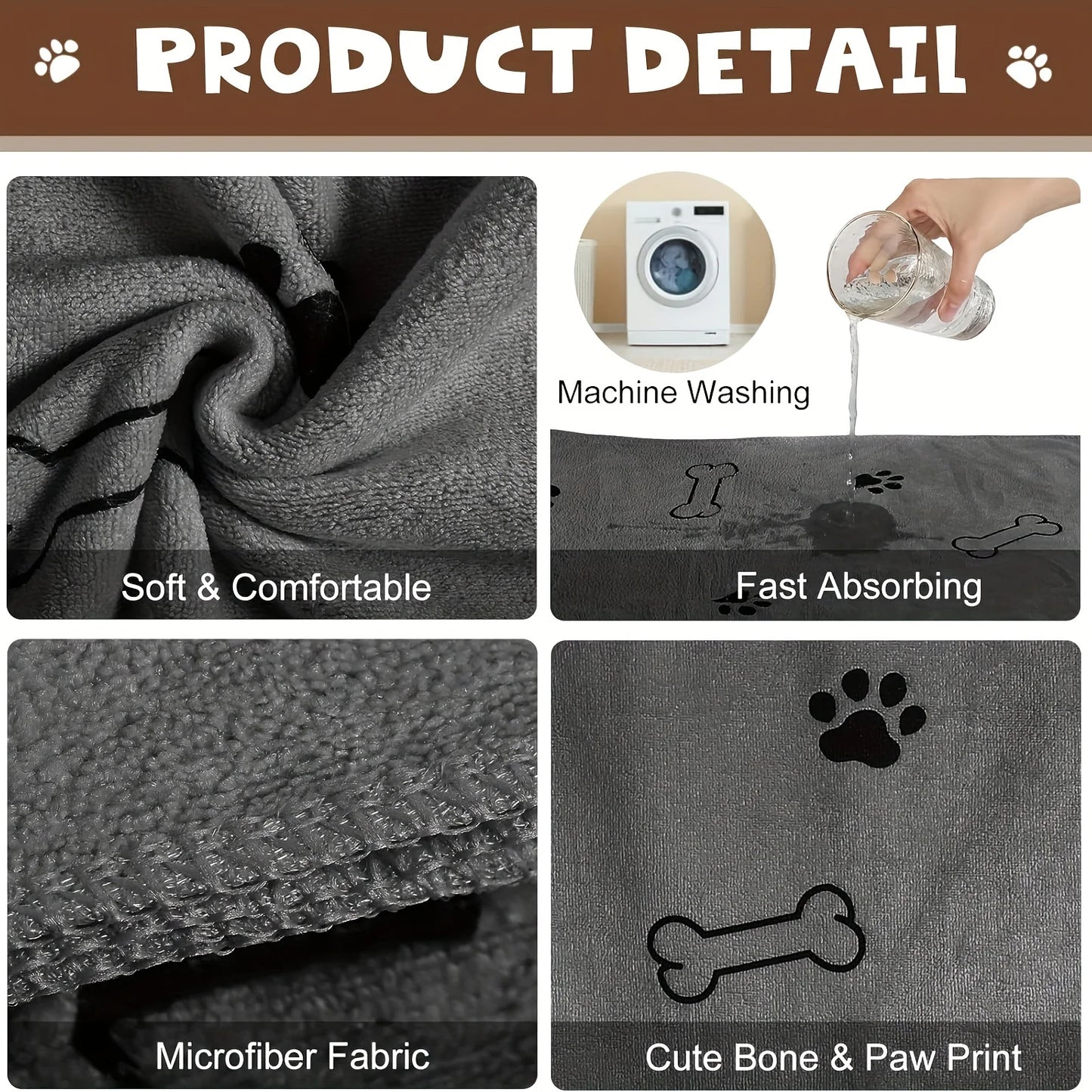 Quick-Dry Microfiber Pet Towel