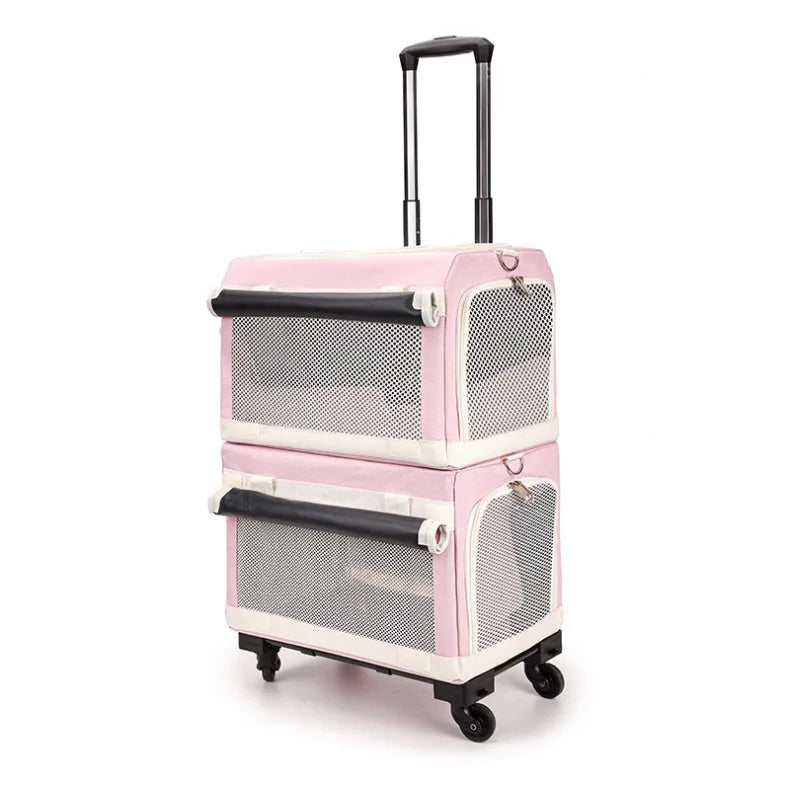 3-Tier Rolling Pet Carrier Suitcase