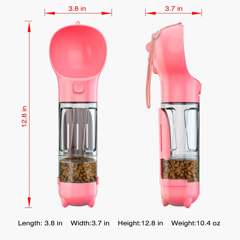3-in-1 Pet Water Bottle & Feeder