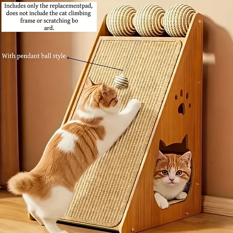 Standing Sisal Cat Scratching Post with Hanging Ball