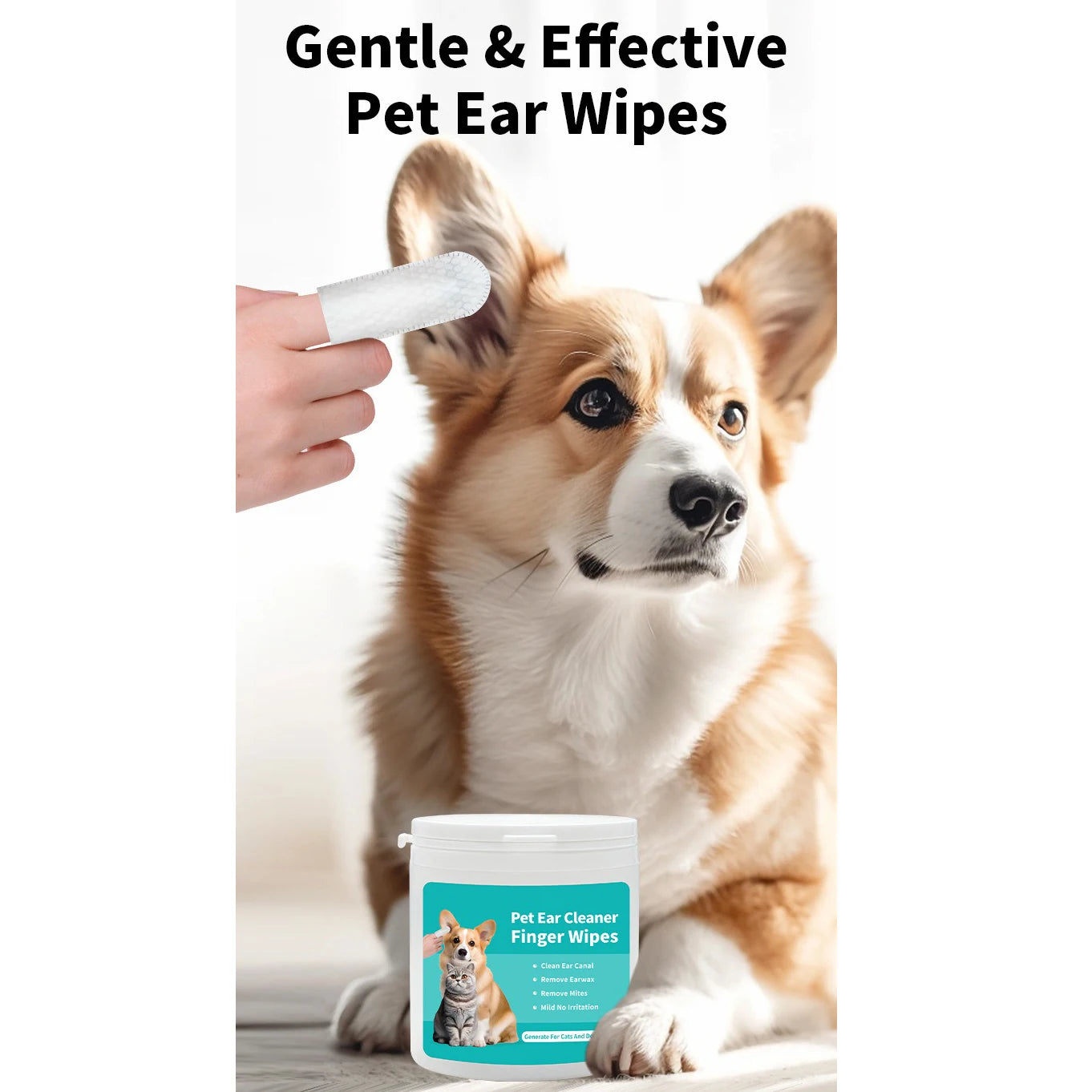 Pet Ear Cleaning Wipes & Care Kit