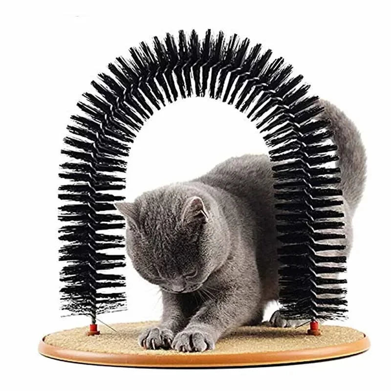 Self-Grooming Cat Arch with Scratching Pad