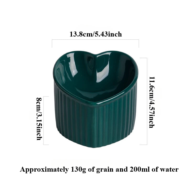 Slanted Elevated Ceramic Pet Bowl with Stand