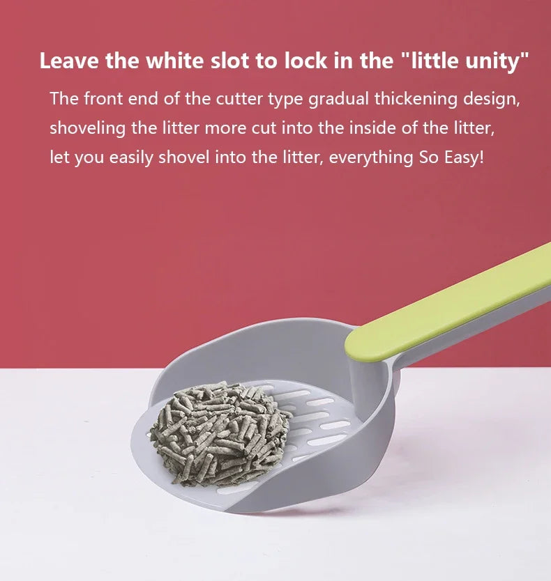 Self-Cleaning Cat Litter Scoop with Holder