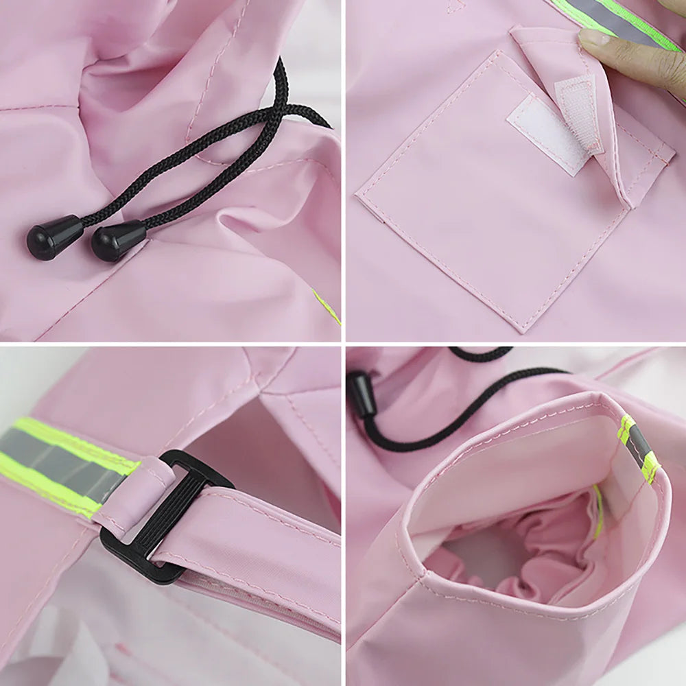 Waterproof Reflective Hooded Dog Raincoat