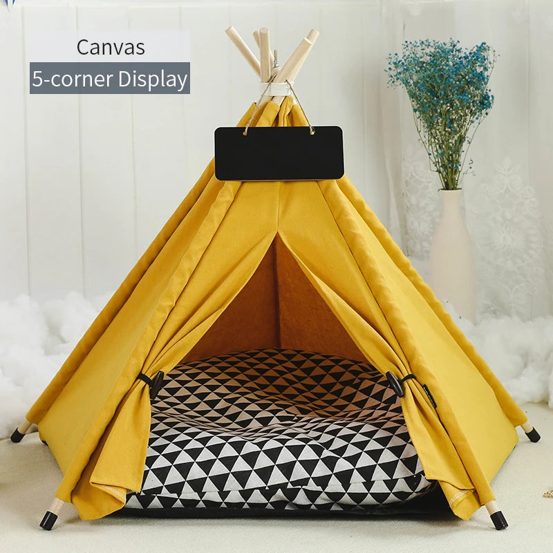 Portable Pet Teepee Bed with Cushion