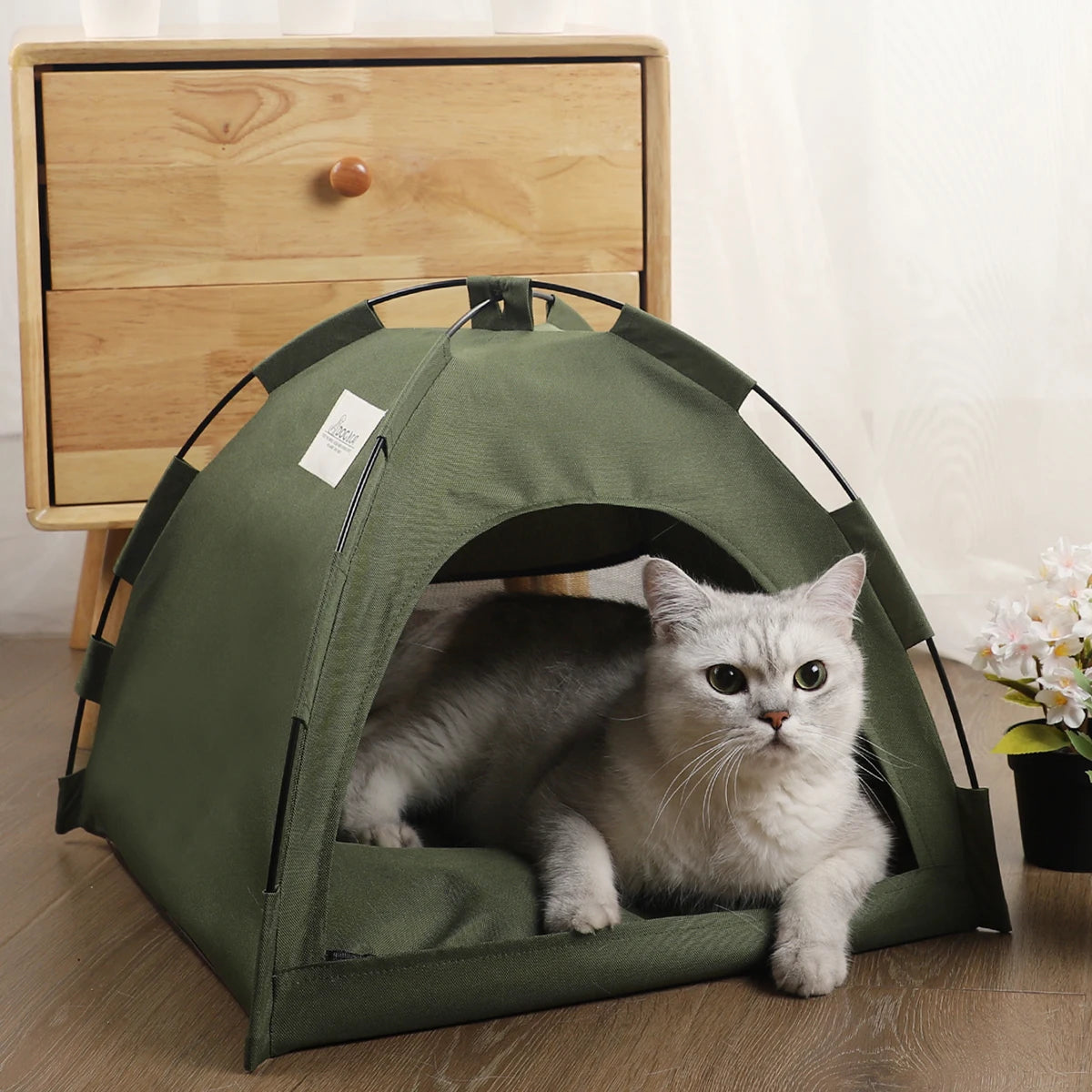 Warm Plush Pet Tent Bed with Cushion