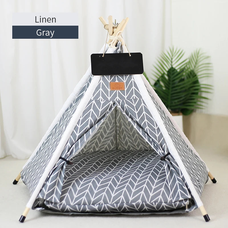 Portable Pet Teepee Bed with Cushion