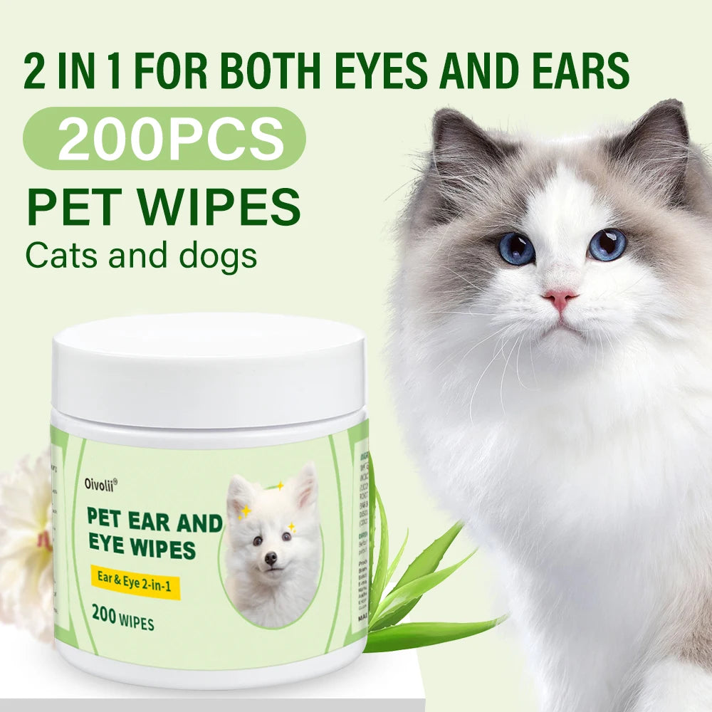 Pet Eye & Ear Cleaning Wipes (200 pcs)