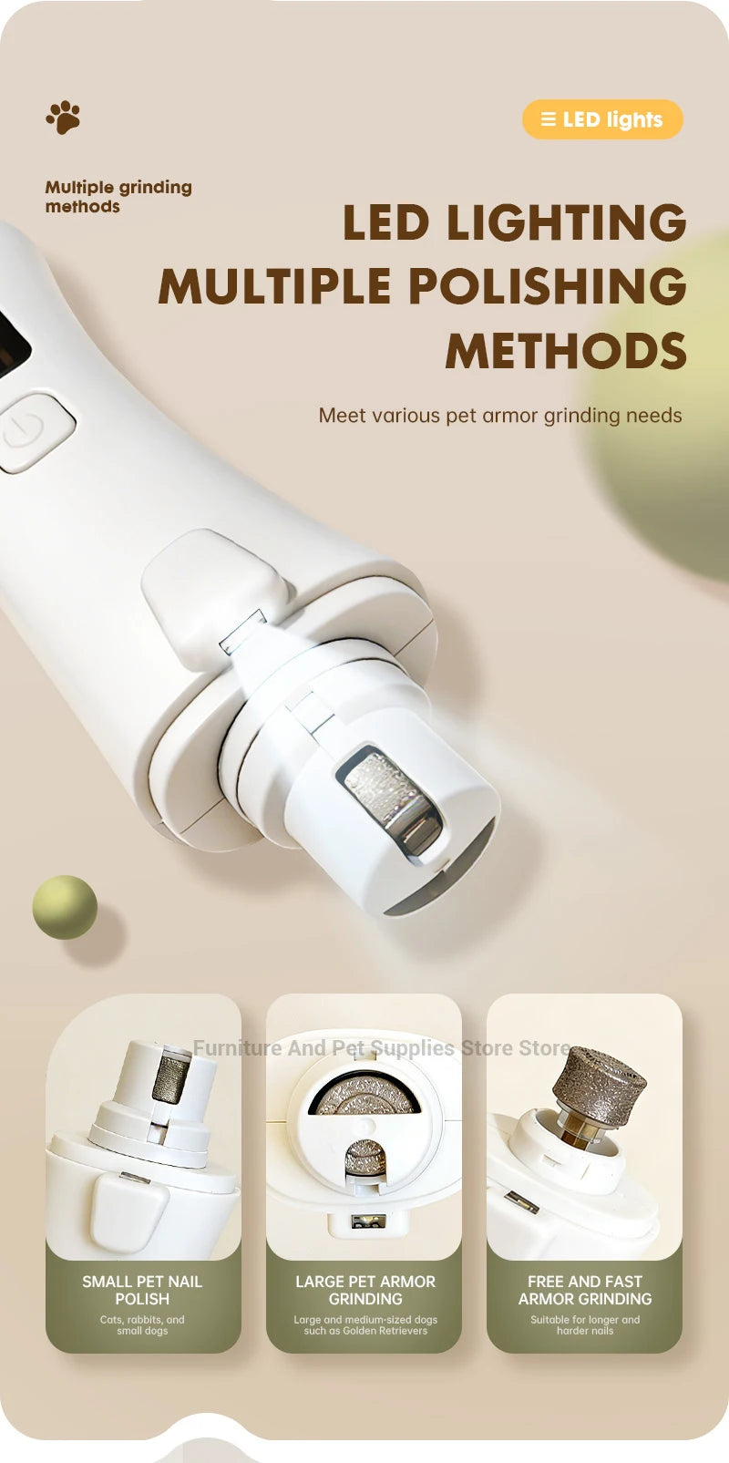 2-in-1 Electric Pet Nail Grinder & Trimmer