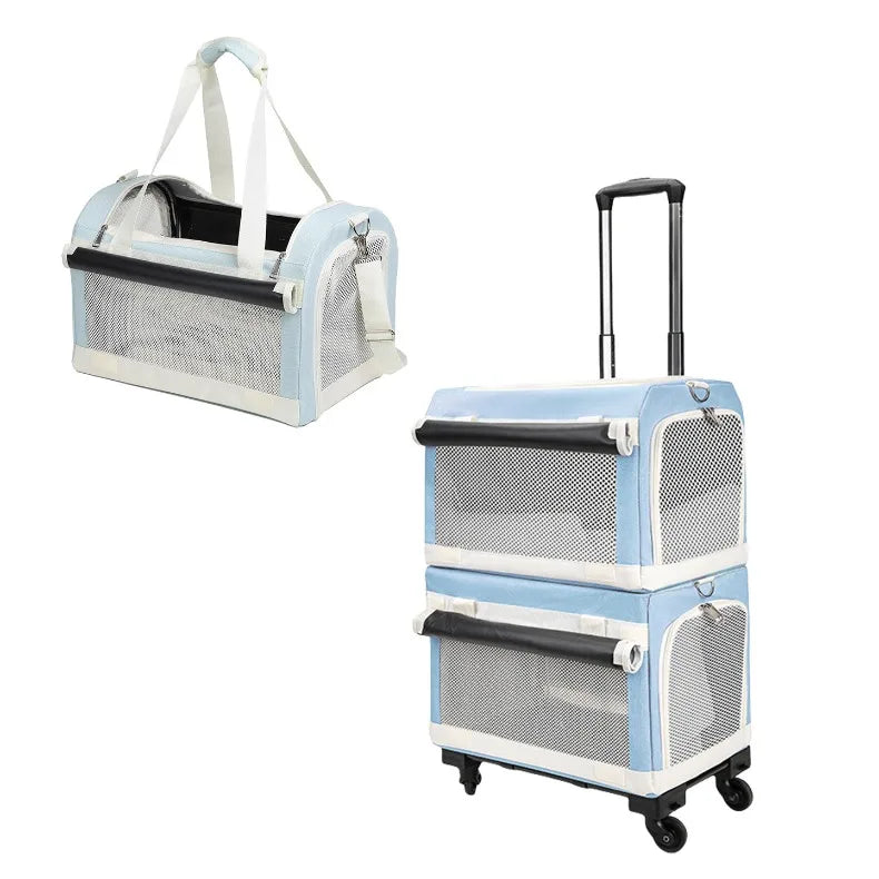 3-Tier Rolling Pet Carrier Suitcase