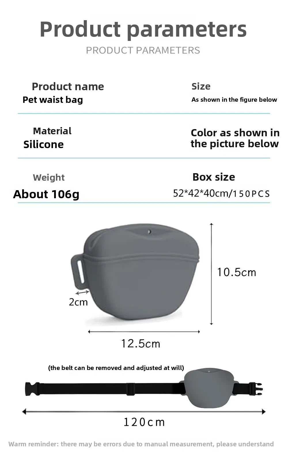 Silicone Pet Training Treat Pouch