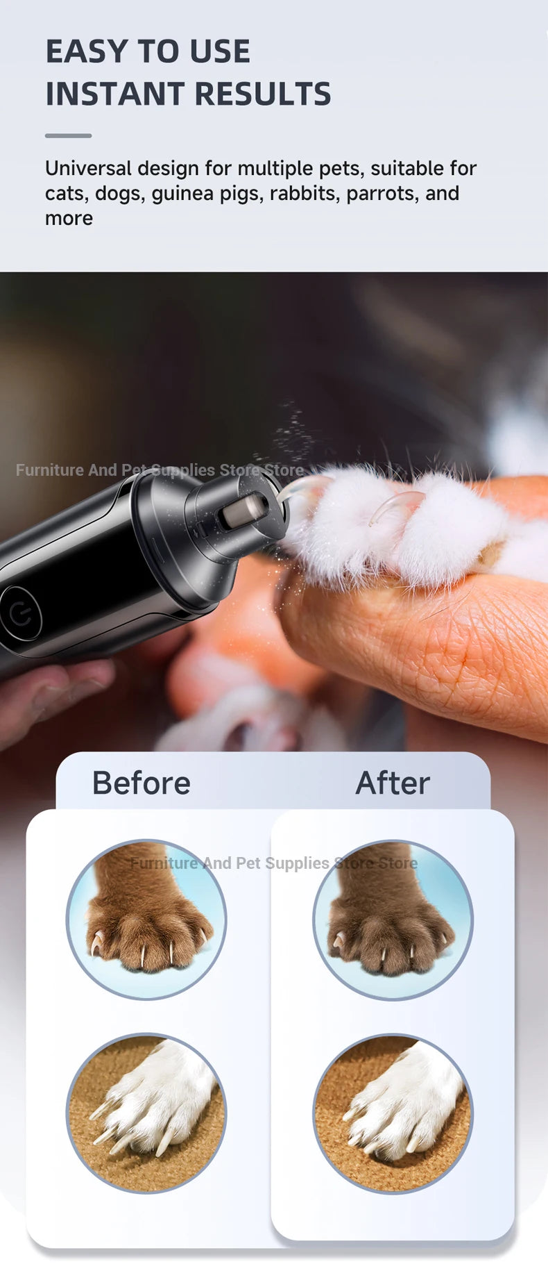 USB Rechargeable Pet Nail Grinder