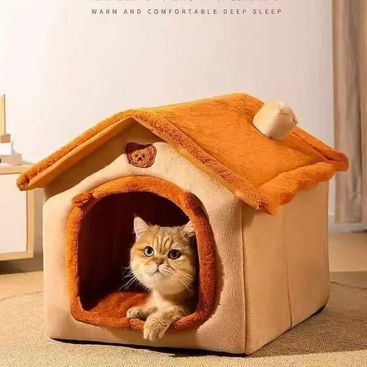 All-Season Washable Pet House Bed